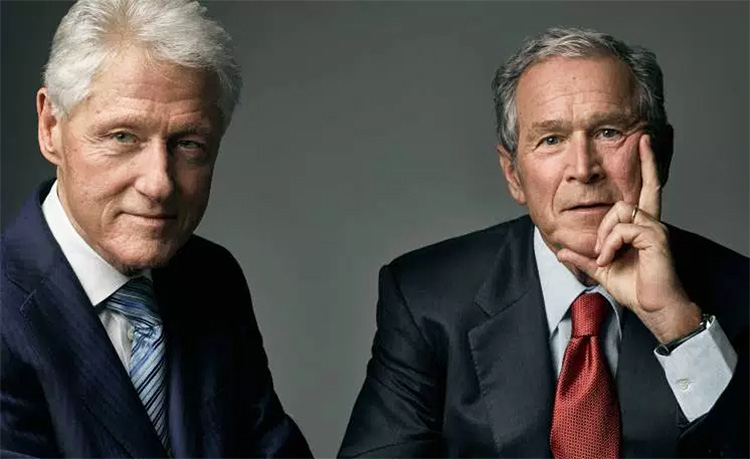 Presidents Clinton and GW Bush