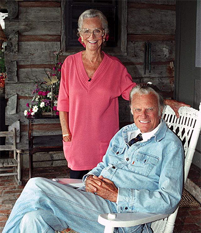 Billy Graham and his wife Ruth on their 50th wedding anniversary