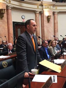 Tim arguing a bill on the floor of the Kentucky House of Representatives.
