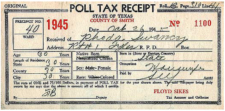 Poll Tax Receipt