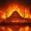 Mosque Engulfed in Flames